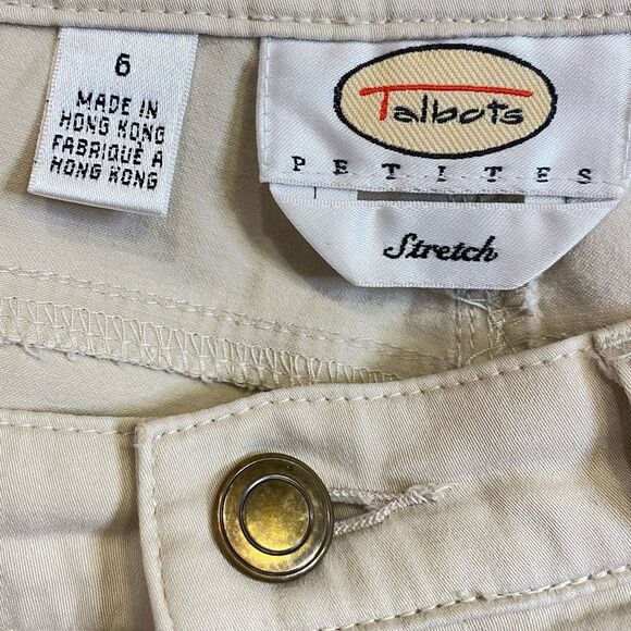 Talbots Petites Beige Pants Women Size 6 Petite Business Casual Stretchy Pockets - Picture 5 of 5